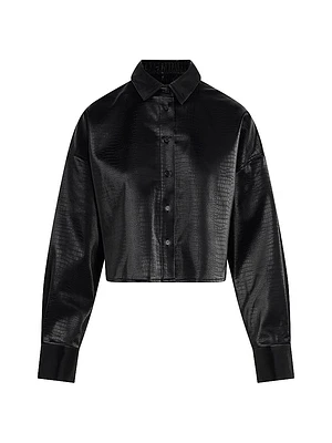 The Crop Ex-Boyfriend Faux Leather Shirt