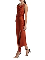 Draped Satin Slip Gown