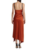 Draped Satin Slip Gown