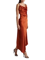 Draped Satin Slip Gown