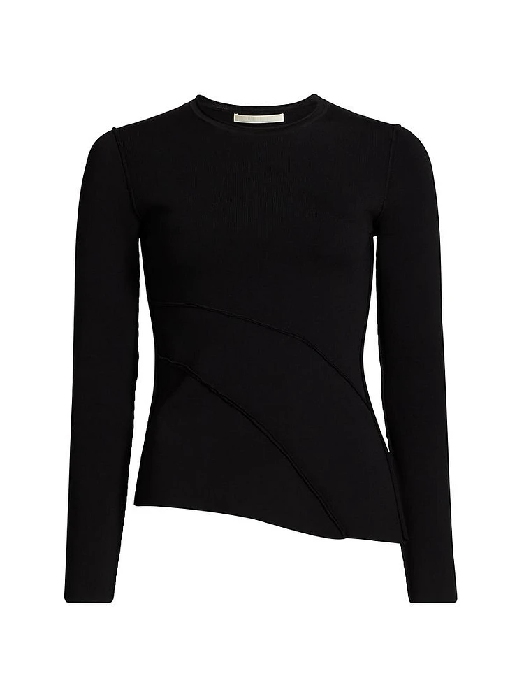 Asymmetric Crewneck Sweater