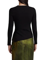 Asymmetric Crewneck Sweater