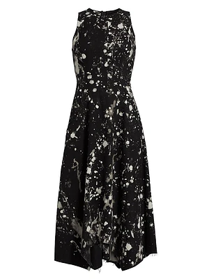 Splatter Cotton Midi-Dress