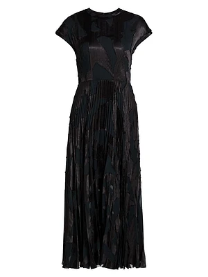 Abstract Fil Coupe Fit-&-Flare Midi-Dress