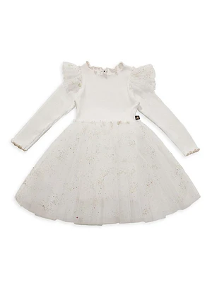 Baby Girl's, Little Girl's & Ribbed Glitter Tulle Dress