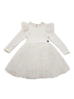 Baby Girl's, Little Girl's & Ribbed Glitter Tulle Dress