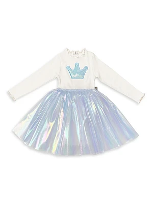 Baby Girl's, Little Girl's & Crown-Embellished Iridescent Tutu Dress