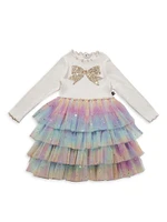 Baby Girl's, Little Girl's & Bow-Accented Tiered Tutu Dress