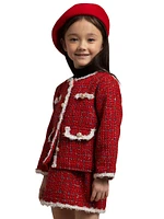 Little Girl's & 2-Piece Metallic Tweed Jacket Skirt Set