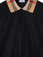 Cody Check Collar Long-Sleeve Polo Shirt