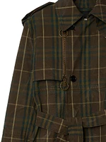 Plaid Cotton Trench Coat