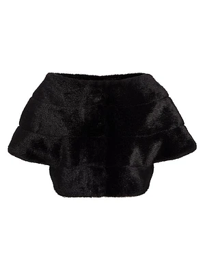 Faux Fur Off-The-Shoulder Capelet