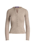 Melange Wool Henley Shirt