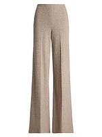 Isaiah Herringbone Wool-Silk Wide-Leg Trousers