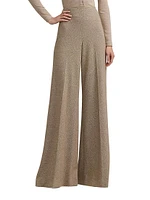 Isaiah Herringbone Wool-Silk Wide-Leg Trousers