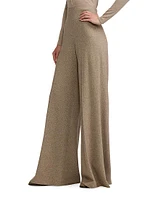 Isaiah Herringbone Wool-Silk Wide-Leg Trousers