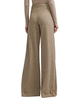 Isaiah Herringbone Wool-Silk Wide-Leg Trousers