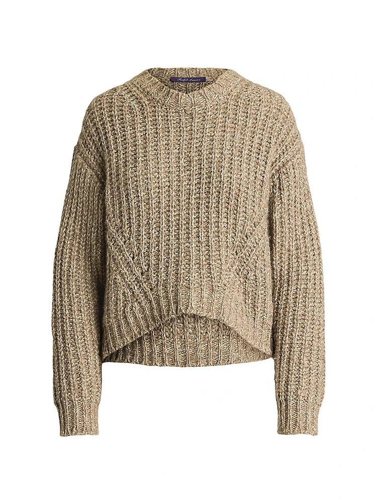 Mouliné Cashmere-Silk Crewneck Sweater