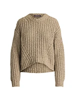 Mouliné Cashmere-Silk Crewneck Sweater