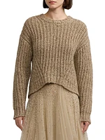 Mouliné Cashmere-Silk Crewneck Sweater