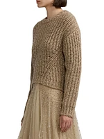 Mouliné Cashmere-Silk Crewneck Sweater