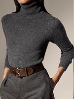 Lofty Cashmere Turtleneck Top