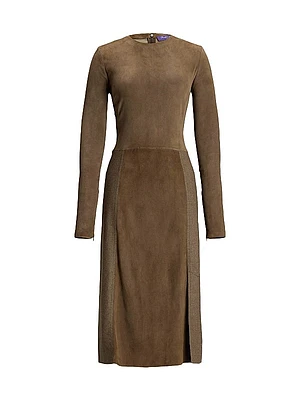 Suede & Wool Pencil Dress