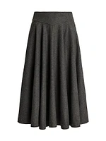 Wool Flannel Midi-Skirt