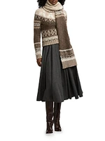 Wool Flannel Midi-Skirt