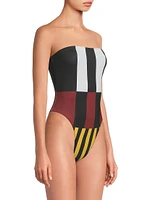 Lore Abstract Off-The-Shoulder One-Piece Swimsuit