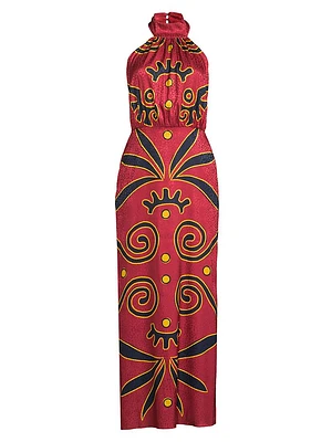 Domenica Halterneck Maxi Dress