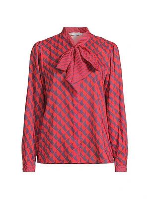 Aveline Abstract Tieneck Blouse