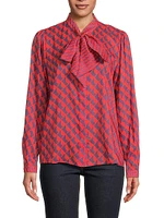 Aveline Abstract Tieneck Blouse