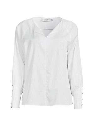 Cerys Cotton V-Neck Blouse