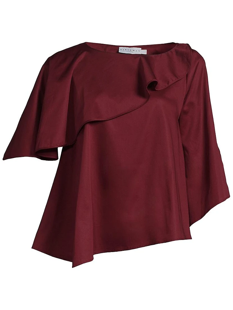 Tatyana Asymmetric Ruffled Blouse