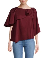 Tatyana Asymmetric Ruffled Blouse