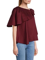 Tatyana Asymmetric Ruffled Blouse