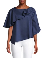 Tatyana Asymmetric Ruffled Blouse