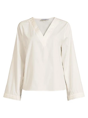 Zarina Cotton V-Neck Blouse