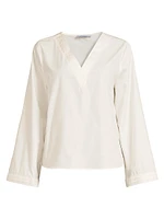 Zarina Cotton V-Neck Blouse