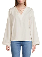 Zarina Cotton V-Neck Blouse