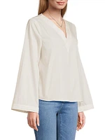 Zarina Cotton V-Neck Blouse