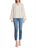 Zarina Cotton V-Neck Blouse