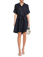 Meadow Cotton Tie-Waist Shirtdress