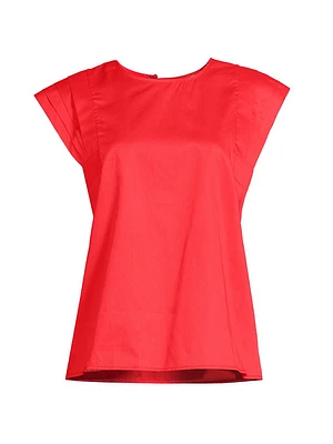 Arlene Cotton Short-Sleeve Blouse