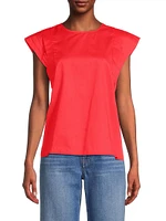 Arlene Cotton Short-Sleeve Blouse