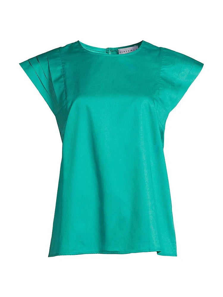 Arlene Cotton Short-Sleeve Blouse