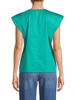 Arlene Cotton Short-Sleeve Blouse