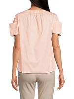 Samara Cotton Short-Sleeve Blouse