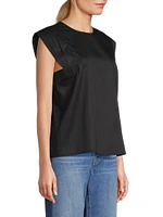 Arlene Cotton Cap-Sleeve Blouse